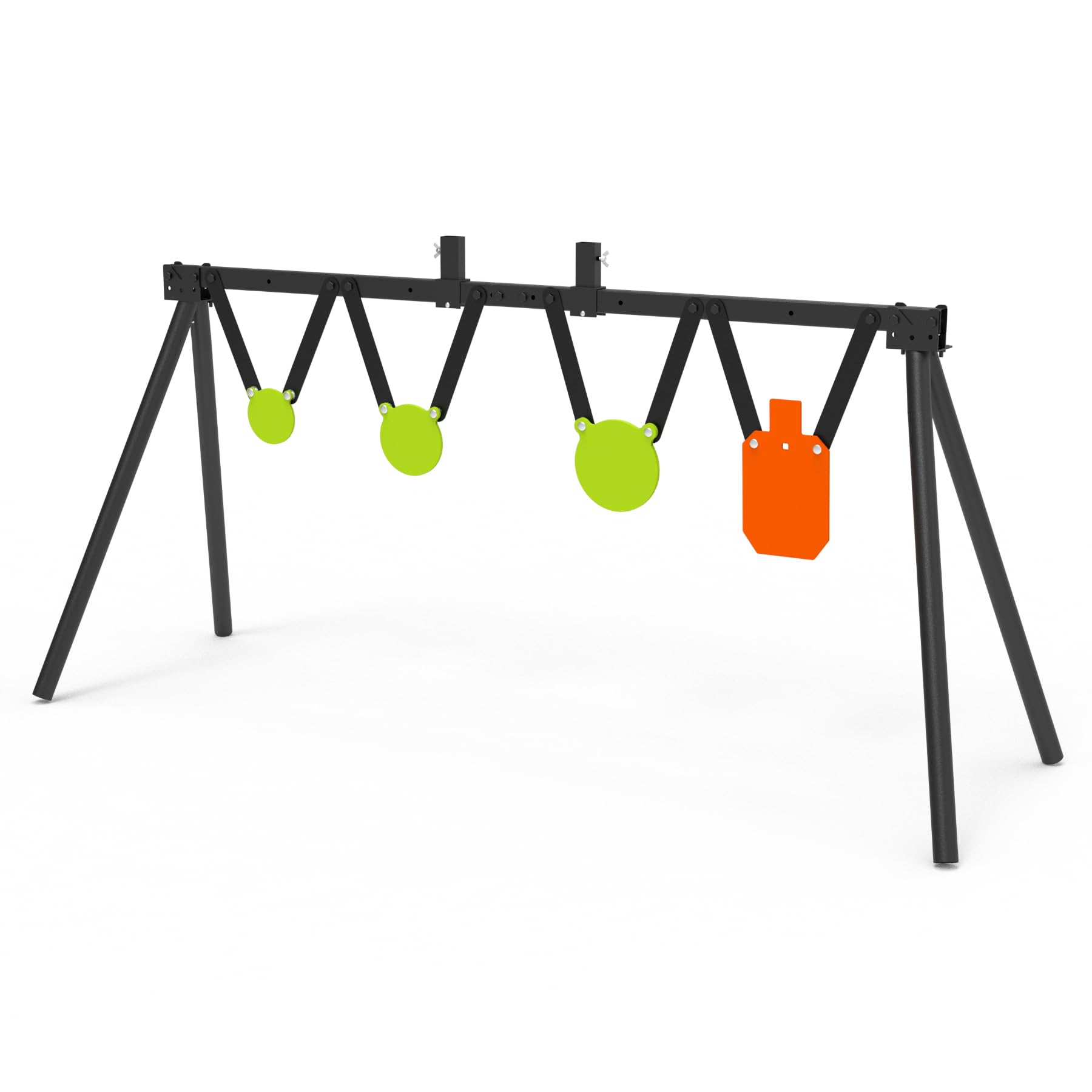 KNINE OUTDOORS AR500 Steel Target System Kit - 3/8" Thick Silhouette & Gong Targets (7"x12", 4", 6", 8"), Stand Included