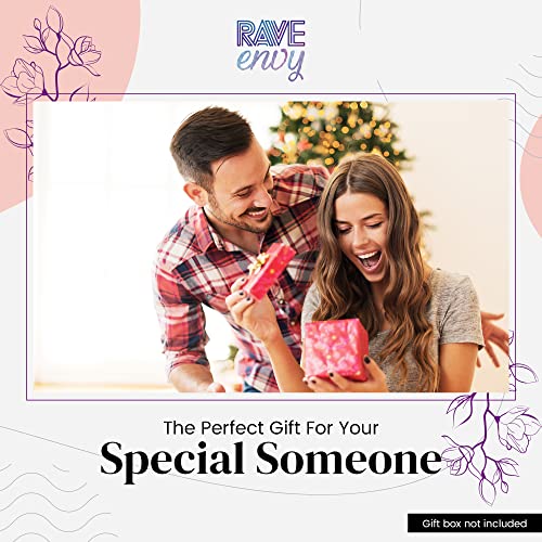 Rave Envy Heart Earrings for Women Trendy - Silver Heart Dangle Earrings with Diamond Like Look - Fashionable Statement Earrings for Womens - Perfect Heart Jewelry as Valentines, Birthday