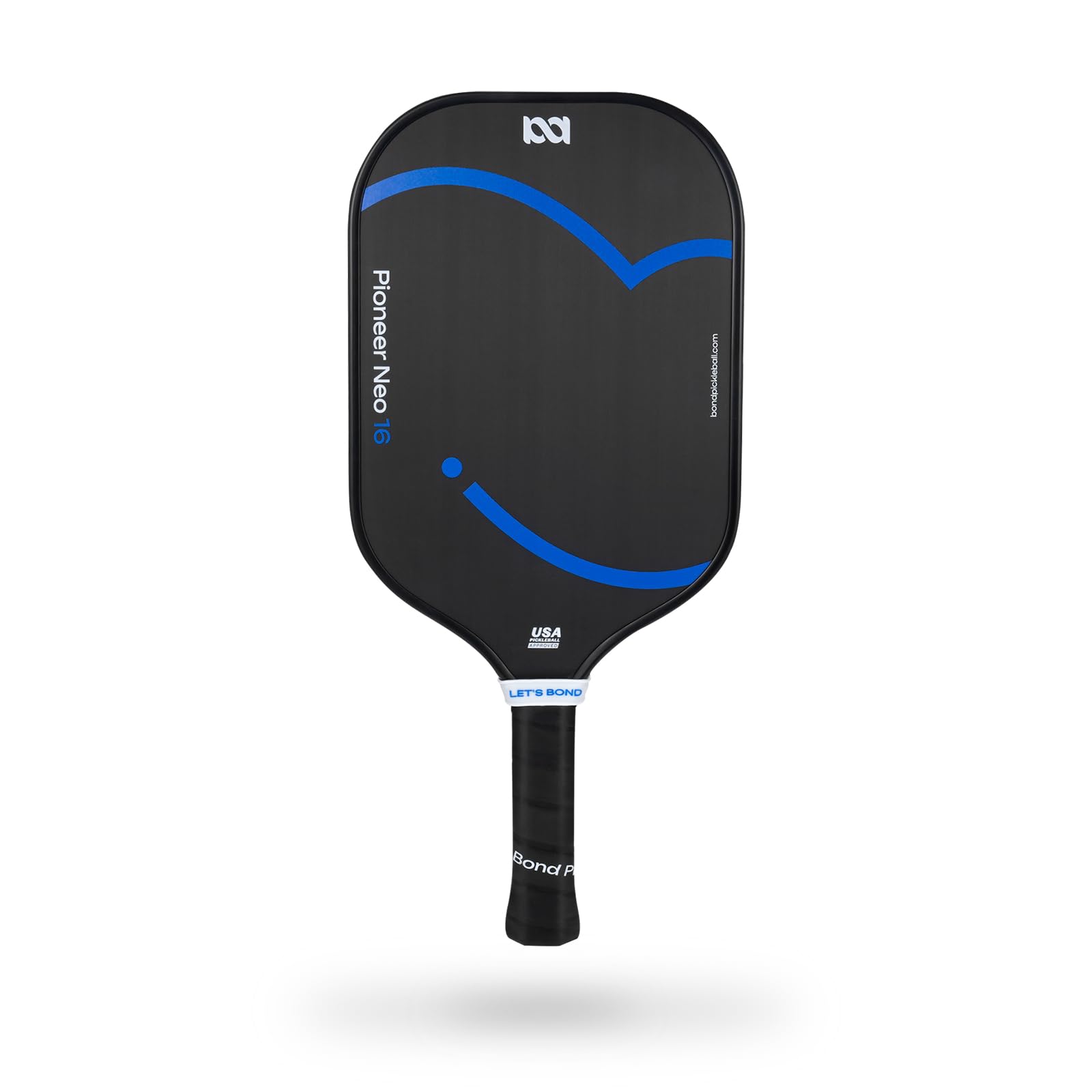 Pioneer Neo 16mm Pickleball Paddle, Raw T700 Carbon Fiber Pickleball Racket USAPA Approved for Tournament Play with Paddle Cover, Polypropylene Honeycomb Core Power & Control, Black/Blue