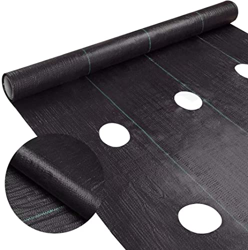 Agfabric Weed Barrier Landscape Fabric 4x6ft with Planting Holes, Hole Diameter 3", Hole Spacing 6", Row Spacing8 on Center
