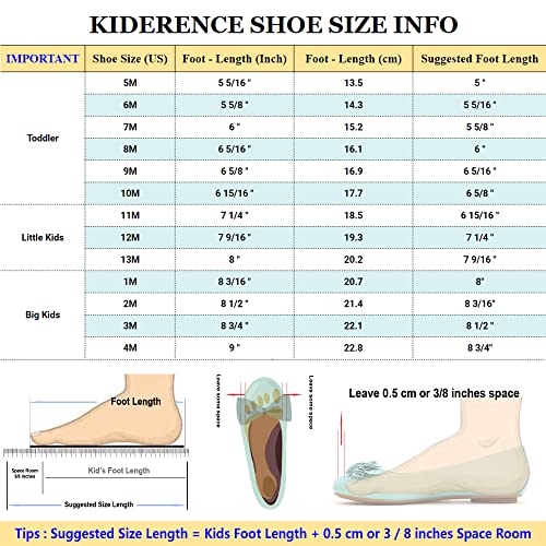 Kiderence Little Toddler Girls Dress Shoes Ballerina Ballet Flats Kids Light Blue Mary Janes Size 11