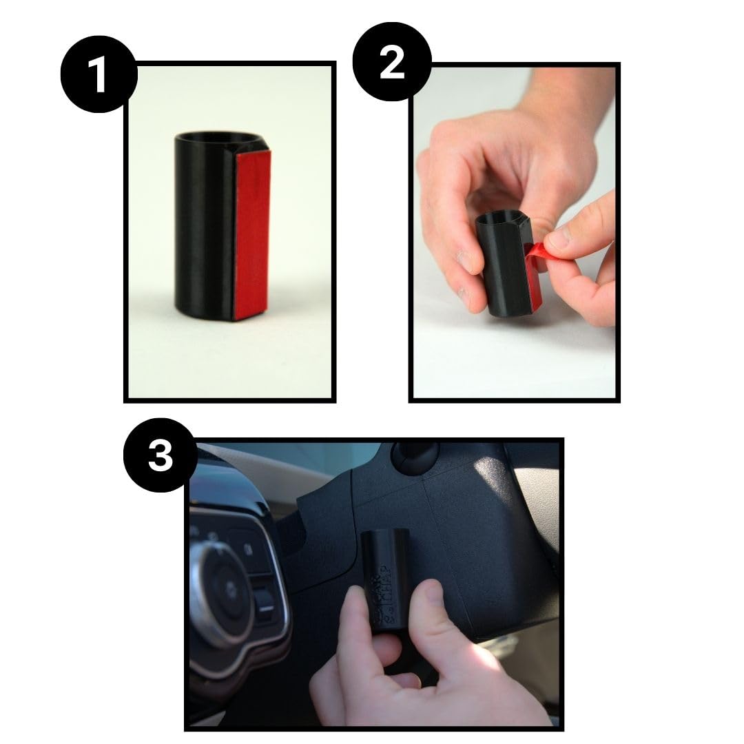 CarChap Car Lip Balm Holder [THE ORIGINAL], Chapstick Holder for Car, Mess Free in the Heat. Featured in Car and Driver. USA Made, Patent Pending. Interior Car Accessories for Women and Men [BLACK]