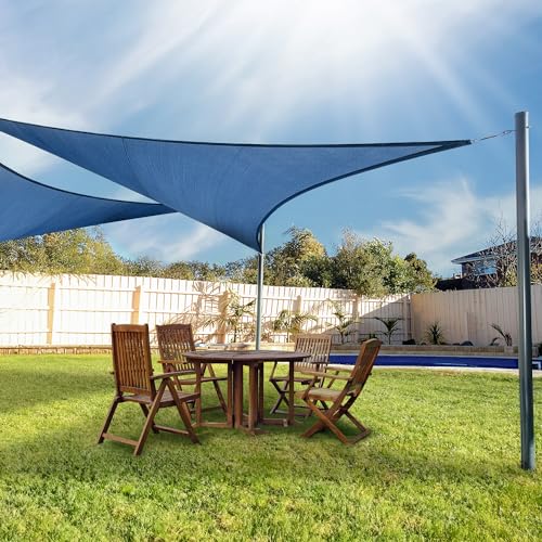 Coolaroo 473983 Coolhaven Shade Sail with Hardware Kit, 15'x12'x9' Right Triangle, Sapphire