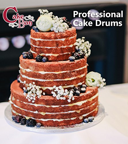 Cake Boards by Cakebon - Sturdy 1/2 Inch Thick Cake Drums - Professional Fully Wrapped Edges White 1-Pack - Cake Base Cake Boards 10 Inch Round