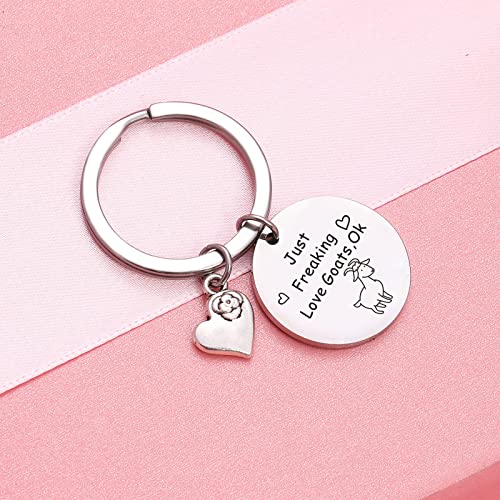 NOTHERS RSZOTW Goats Lover Keychain Goat Whisperer Jewelry Goat Rider Gift Crazy Goat Lady Jewelry Goats Mom Gift Goat Dad Jewelry Goat Owner Jewelry Goat Keychain