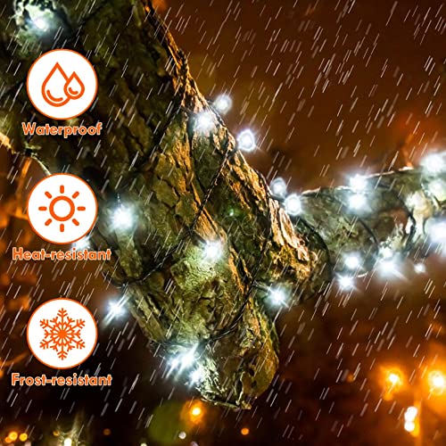 82FT 200 LED Red Green Christmas Lights Outdoor/Indoor, Timer & Memory Function & 8 Modes, Extendable Green Wire, Waterproof Fairy String Lights for Xmas Tree Holiday Party Garden Yard (Red and Green)