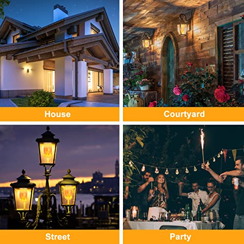 CPPSLEE LED Flame Light Bulbs, 4 Modes Flickering Light Bulbs, E26 Base Fire Flame Bulb, Halloween, Christmas Party Porch Outdoor and Indoor Home Decorations (Yellow, 1 Pack)