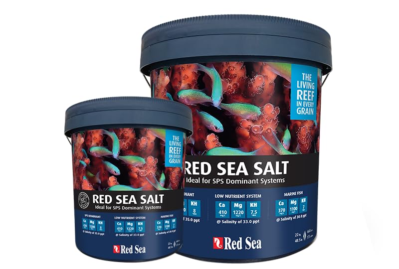 Red Sea Reef Salt Mix Small Bucket | Makes 55 Gallons Complete Marine Saltwater Aquarium Advanced Formula Optimal Coral Health & Stability