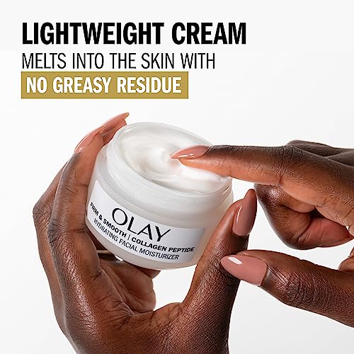 Olay Collagen Peptide Face Moisturizer, Firm - Plump - Hydrate, Fragrance Free Cream with Vitamin B3+, 1.7 oz