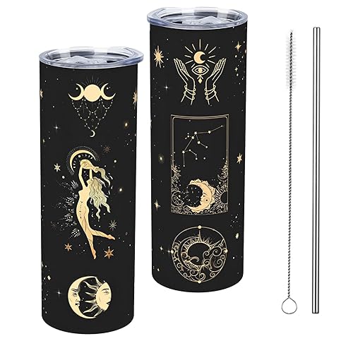 Haguckm Aquarius Constellation Tumbler Zodiac Coffee Mugs Stainless Steel Insulated Mug with Lid Straw Car Cup for Men Women Astrology Fans Birthday Gifts 20 Oz