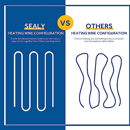Sealy Heated Mattress Pad Twin Size, Luxury Quilted Electric Bed Warmer with 10 Heat Settings & Auto Off 1-12 Hours | Fit Up to 15" Deep Pocket | ETL Certified | Machine Washable