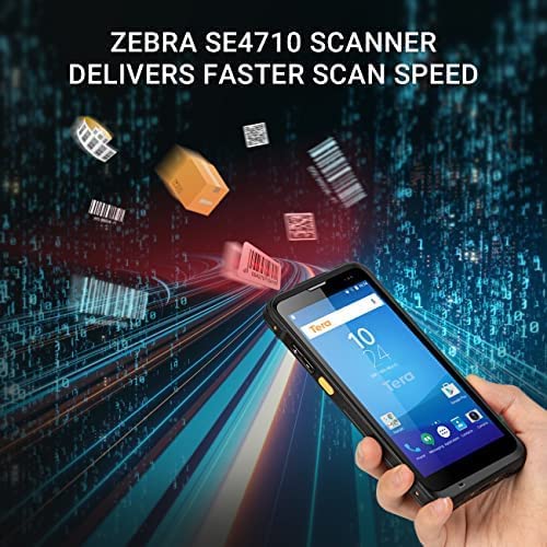 Tera Android Barcode Scanner with Charging Cradle Qualcomm CPU Handheld Rugged PDA QR 2D with Zebra SE4710 Scanner 5.5” HD Display Android 9.0 NFC 4G Wi-Fi GPS BT for WMS Management P166