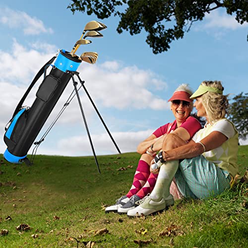 Golf Stand Bag for Men & Women,Easy to Carry & Durable Pitch Golf Bags Sunday Golf Bag Ideal for Golf Course & Travel,Lightweight and Waterproof Black (Black + Blue)