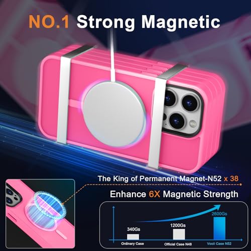 Vooii Magnetic for iPhone 12 Pro Max Case [Compatible with Magsafe] [Screen Protector+Camera Lens Protector] Aluminum Alloy Keys Slim Translucent Matte Phone Case iPhone 12 Pro Max - Midnight Green