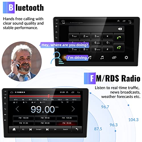 2+64G Car Radio for Jeep Compass Patriot 2010-2016 with Wireless Carplay Android Auto,10.1 inch Touchscreen Car Stereo Radio Support Mirror Link WiFi/GPS Bluetooth FM RDS EQ SWC AHD Backup Camrea