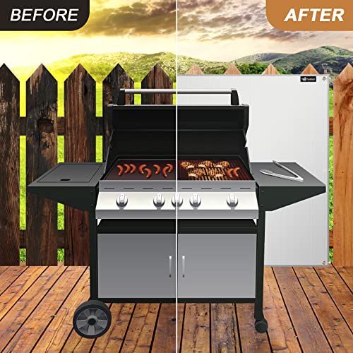 FLASLD Aluminum Heat Shield Mat for Deck Fence, Railing, Grill, Stove, Oven and Refrigerator, Fireproof Cover and Screen Protect Deck Railing from Grill (20×30 inch)