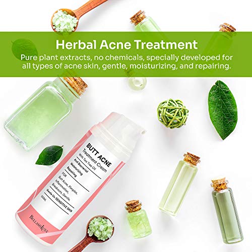 BellamiLuxx Butt Acne Clearing Treatment: with 2% Salicylic Acid and Tea Tree Oil, Effective Body Acne Treatment and Folliculitis Treatment, Butt Acne Cream for Reduce Body Acne
