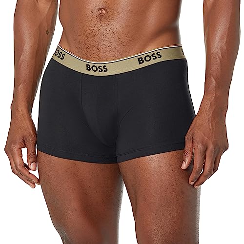 BOSS HUGO BOSS Men's 3-Pack Stretch Cotton Regular Fit Trunks, White, Medium