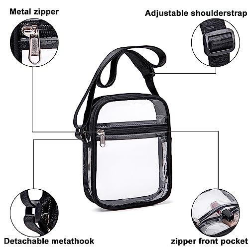 LOIDOU Clear Crossbody Bag Stadium Approved Clear Purse Bag Adjustable Shoulder Strap Clear Bag for Concerts Sports Events