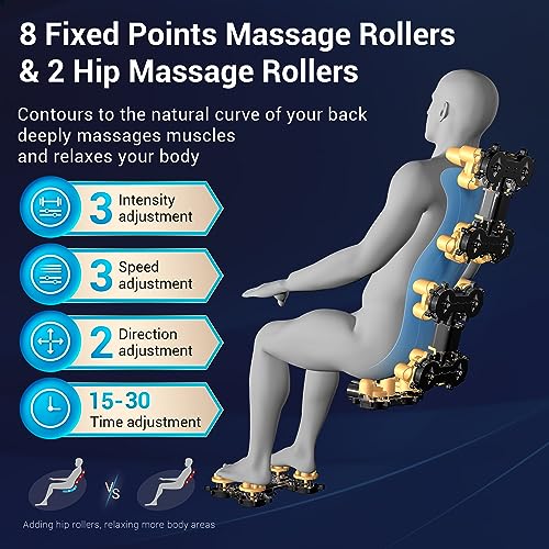 Mazzup Full Body Zero Gravity Shiatsu Massage Chair with Fully Assembled, LCD Screen, Shortcut Keys, USB Charging Port, Heat, for Loved Ones, Parents, Black