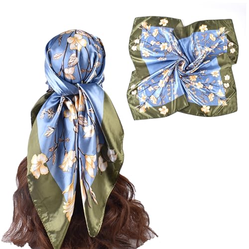 EIysee 35 Inches Silk Head Scarf-Satin Hair Scarves Silk Bandana Scarf Headscarf Silk for Women's Fashion Scarves (Paisley - Red)