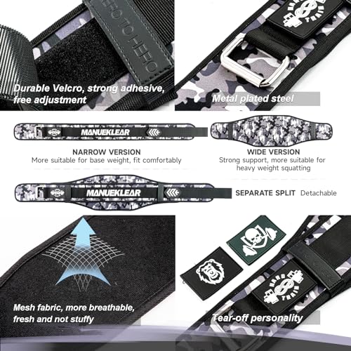 Weight Lifting Belt, Lifting Belts for Women Men, MANUEKLEAR Weightlifting Belt Quick Locking Back Support for Bodybuilding, Fitness, Powerlifting, Cross Training, Squats, Workout, Exercise (Camouflage, S（28-33inches）)