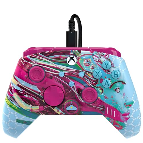 PDP Gaming REMATCH GLOW Enhanced Wired Gaming Controller: Licensed Glow in the Dark Gamepad for Xbox Series X|S, Xbox One, Windows PC, Mappable Back Buttons, Advanced Customizable App: Android Dreams