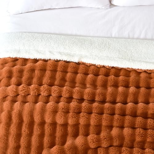 Serenhom 60x80 Inches Ultra-Soft Fuzzy Faux Fur Plush Twin Size Blanket - Thick, Warm Sherpa for Couch, Sofa, Bedroom, Camping - Decorative Blanket for Cozy Warmth, Bubble Pink Tie Dye