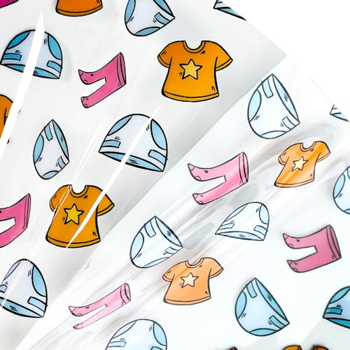 ONEART | Baby Clothing Clear TPU Vinyl Fabric, 12"×54" Transparent Vinyl Leather Roll for Bows Embroidery Appliques
