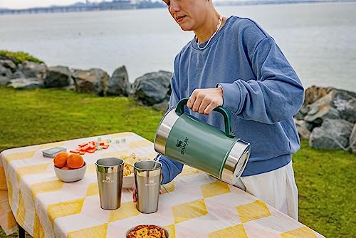 Stanley Stay-Chill Pitcher 64 oz | Cold Water, Beer, and Drink Pitcher with Lid | Large Capacity Durable Beverage Container with Handle | Insulated Stainless Steel | BPA-Free | Charcoal Glow