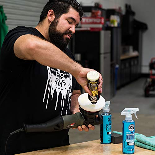 Chemical Guys HEX_3KIT_5 5.5" Buffing Pad Sampler Kit, 4 Items, (1) 16 oz Polishing Pad Cleaner + (3) 5.5" Buffing Pads that Work with 5" Backing Plates