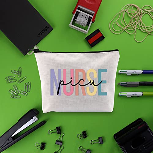 BLUPARK Picu Nurse Cosmetic Bag picu nurse bag pediatric intensive care nurse gift nurse appreciation makeup bag nursing work bag（Picu Nurse Bag