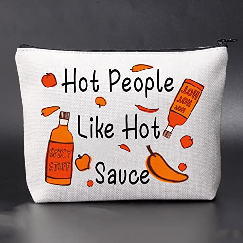 JNIAP Hot Sauce Gift Spicy Hot Mexican Food Lover Travel Cosmetic Bag Pepper Themed Gifts Makeup Bag Hot People Like Hot Sauce Toiletry Zipper Pouch