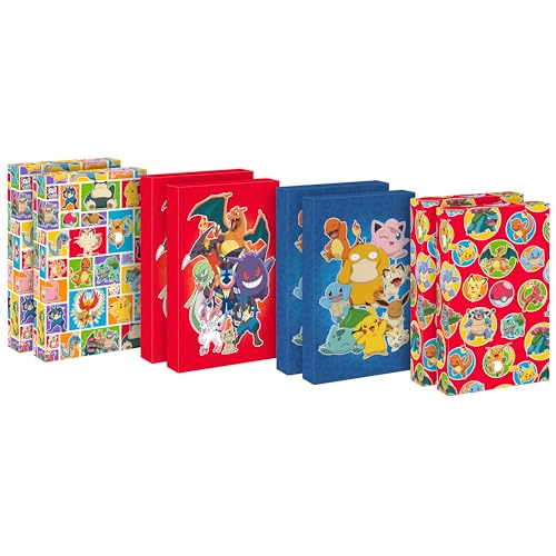 Hallmark Pokémon Medium Gift Boxes with Lids (8 Shirt Boxes, 4 Designs) for Kids, Parties, Back to School, Christmas