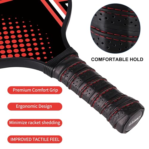 OLANNY Pickleball Paddles Set of 4 Pickleball Rackets Graphite Pickleball Set Polymer Honeycomb CoreLightweight Pickleball Set includes 4 Pickleball Paddles + 4 Balls + 1 Pickleball Bag