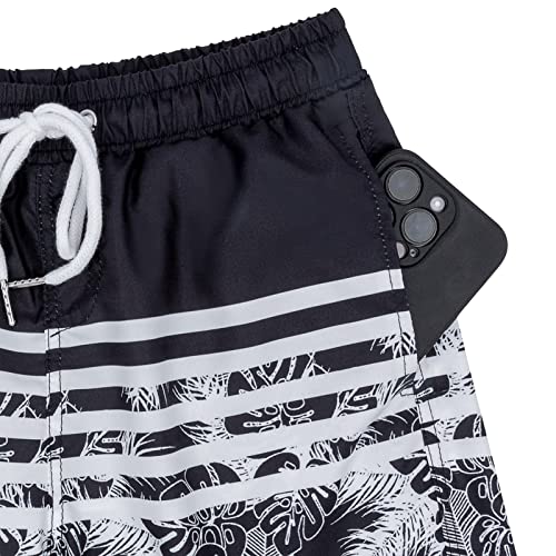 Boys Swim Trunks, Quick Dry Beach Swim Shorts Little Boys Bathing Suit Swimsuit with Mesh Lining, 3-14 Years