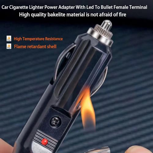 ROÉKO Cigarette lighter Adapter Power Port 12V Car Male Plug Splitter, 3.2FT Charging Cord Cable with Car Cigarette Lighter Socket Female Converter