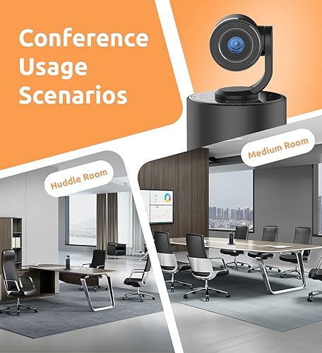 TOUCAN Video Conference Camera with 4 Noise-Cancelling Mics, Speaker, Adjutable Camera, 1080p Detachable USB Webcam Plug and Play Works with Zoom, Microsoft Teams and More, for PC/Mac/Laptop