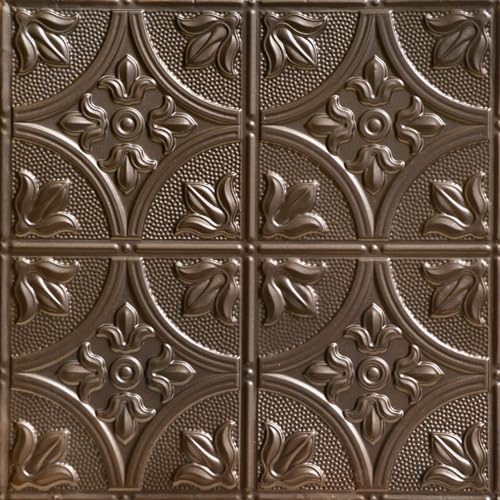 Shanko SKPC309 Tiptoe Stamped Metal Nail-up Tin Ceiling Tile (Covers/ 24 sq. ft.), Eggshell White, Pack of 6