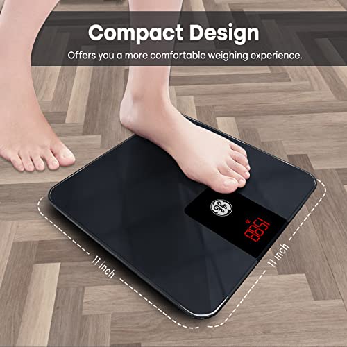 GE Digital Smart Bathroom Scale - Accurate Bluetooth Body Weight and BMI - Electronic Black Scale, 400lb Capacity