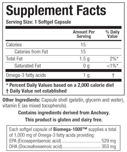 Biotics Research Biomega-1000™ DHA EPA 1000mg Omega 3 Fish Oil Supplement - Highly Concentrated Fish Oil Omega 3 Supplement Fatty acids for Women & Men - Supports Immune, Cardiovascular - 90 Softgels