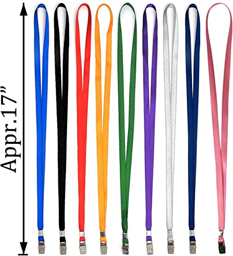 Bird Fiy® 50 Pcs Nylon Cord Lanyards Bulldog Clip Deluxe Neck Lanyard for Id Cards/badges (black)