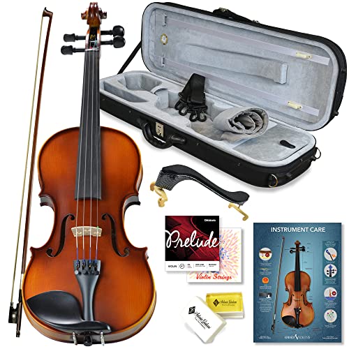Bunnel Pupil Violin Outfit 1/2 Size Clearance By Kennedy Violins - Carrying Case and Accessories Included - Solid Maple Wood and Ebony Fittings RB300