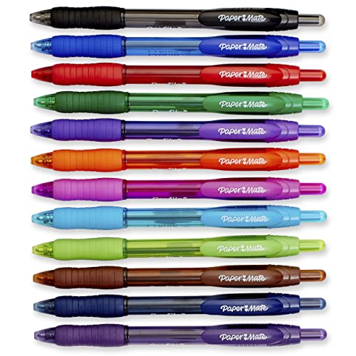 Paper Mate Profile Retractable Ballpoint Pens, Bold (1.4mm), Assorted Colors, 12 Count