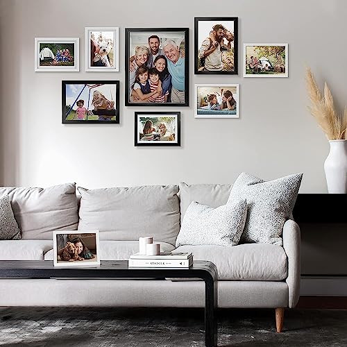 Nacial 4x6 Picture Frame, Black Picture Frames Display 3.5x5 Photos with Mat or 4x6 Without Mat, Photo Frames Collage for Wall and Table Mounting