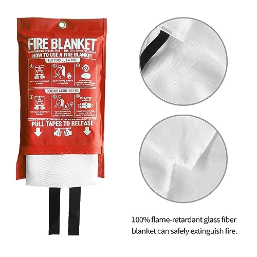 KingtooSize Fire Blanket, 47 in x71 in,Fiberglass Fire Blanket for Home,Kitchen,1 Pack