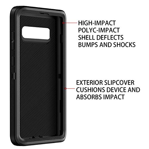 I-HONVA for Galaxy S10 Case [Not fit S10E] Shockproof Dust/Drop Proof 3-Layer Full Body Protection [Without Screen Protector] Rugged Heavy Duty Cover Case for Samsung Galaxy S10, Black