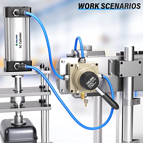 TAILONZ PNEUMATIC Rotary Lever Hand Valve HV-04 1/2”NPT Air Flow Control 3 Position 4 Way