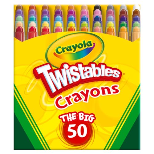 Crayola Mini Twistables Crayons (50ct), Kids Art Supplies for Back to School, Coloring Set, Toddler Crayons for Coloring Books