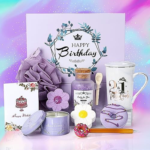 21st Birthday Gifts for Women,Happy Birthday Gifts Ideas,Unique Relaxing Spa Birthday Basket Box for Women Sister Girlfriend Wife Friend Grandma Mom Daughter, Gifts for Women Birthday Presents for Her